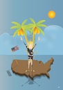 Cartoon: Trump and his America (small) by gulekk tagged america,desert,island,trump,isolation