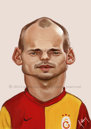 Cartoon: wesley sneijder (medium) by sahannoyan tagged wesley,sneijder,galatasaray,sahan,noyan,karikatur,caricture
