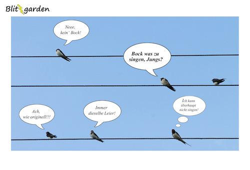 Cartoon: Frühling (medium) by Oliver Kock tagged frühling,spring,vögel,birds,singen,bock,cartoon,nick,blitzgarden