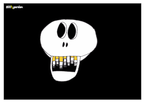 Cartoon: SMOKING (medium) by Oliver Kock tagged rauchen,studie,tod,zigaretten,sucht,cartoon,nick,blitzgarden