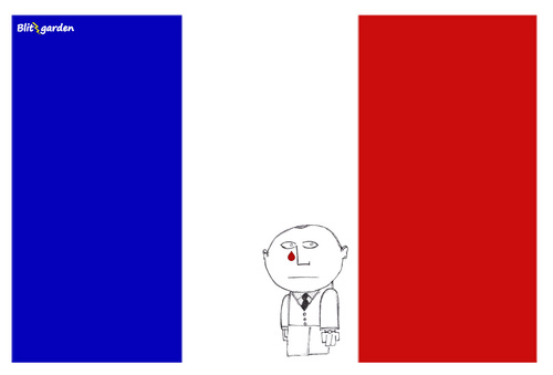 Cartoon: Trauer!Zorn (medium) by Oliver Kock tagged attentate,paris,morde,terrorismus,nick,blitzgarden
