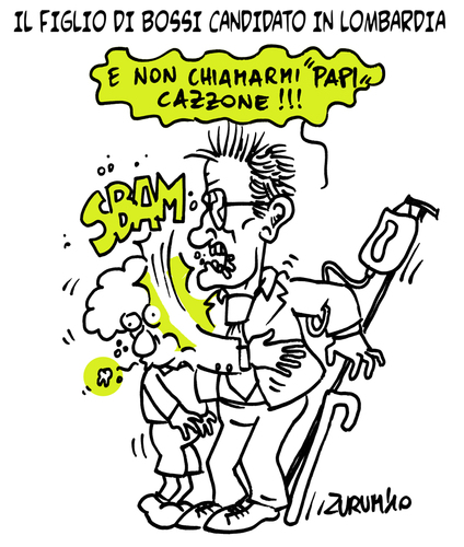 Cartoon: bossi  son in politic (medium) by Zurum tagged renzo,bossi