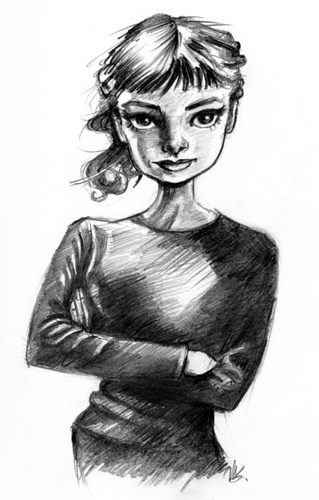 Cartoon: Audrey Hepburn (medium) by michaelscholl tagged audrey,hepburn,arms,crossed