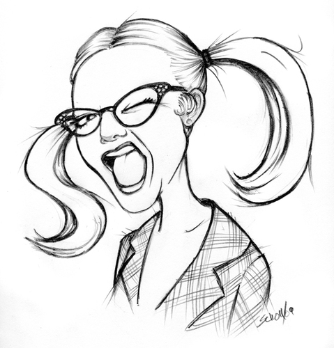 Cartoon: photogurrl (medium) by michaelscholl tagged wink,girl,pigtails
