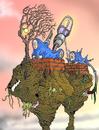 Cartoon: Family nest (small) by drackydoo tagged oblon,bizarre,weird,sciencefiction
