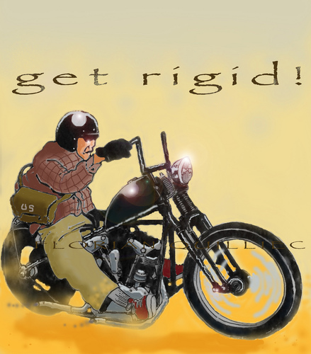 Cartoon: HARLEY RIGID (medium) by Florian Quilliec tagged motorcycle