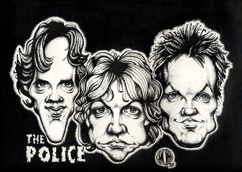 Cartoon: The Police (medium) by Grosu tagged the,police,rock,music