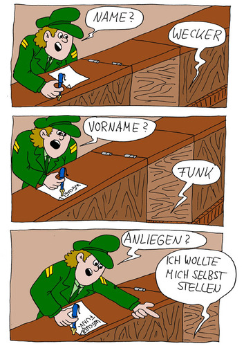 Cartoon: Funkwecker (medium) by Wolfgang tagged polizei,wecker,anzeige