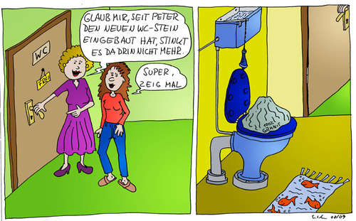 Cartoon: WC-Stein (medium) by Wolfgang tagged toilette,wc,wcstein,bad