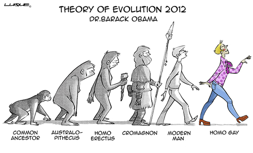 Cartoon: Political Cartoon (medium) by Luis tagged 2012,evolution
