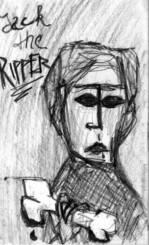 Cartoon: Jack the RIPPER (medium) by Tobias Wolff tagged bad,murderer,killer,mörder,böser,mensch,knochen,bone,