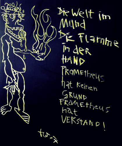 Cartoon: Prometheus (medium) by Tobias Wolff tagged prometheus,welt,falmme,menschliche,verstand