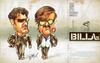 Cartoon: Billa (small) by bharatkv tagged billa rajinikath rajini ajith kumar kollywood tamil cinema remake gangster indian bollywood aegan asal caricature oil pastels bharat