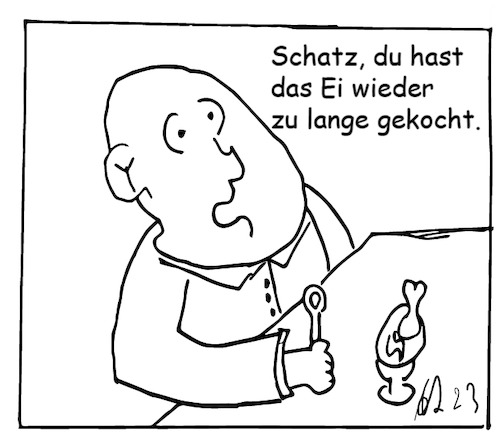 Cartoon: Hähnchen (medium) by komika tagged ei,kochen