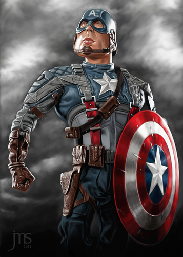 Cartoon: Captain America (medium) by JMSartworks tagged caricature,actors,hollywood,painter,comic,superheroe