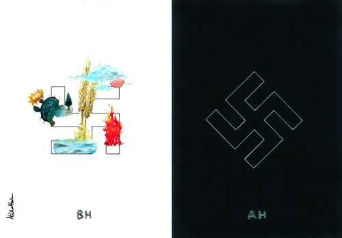 Cartoon: The story of a sign (medium) by Atilla Atala tagged swastika