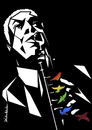 Cartoon: Charlie Parker - Bird (small) by Atilla Atala tagged jazz,bird,charlie,parker,alto,saxophone,bebop