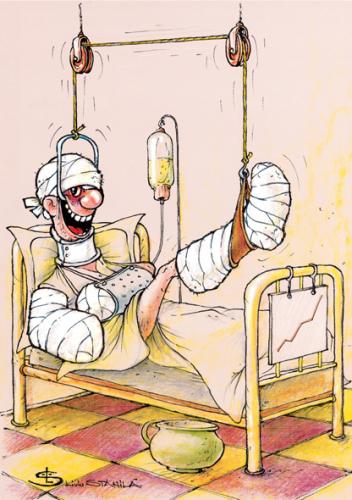 Cartoon: be happy (medium) by Liviu tagged hospital,laugh,health,