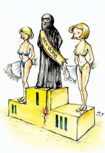 Cartoon: sex bomb (medium) by Liviu tagged miss,contest,bomb,woman,