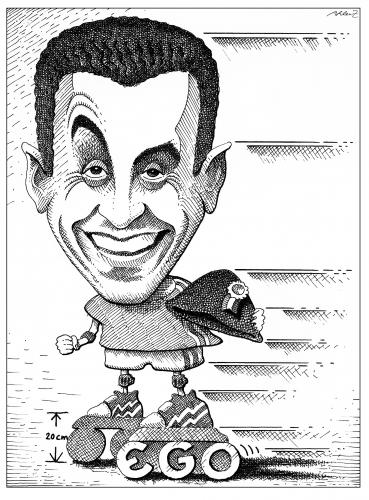 Cartoon: Nicolas Sarkozy (medium) by Pohlenz tagged france,french,frankreich,nicolas,sarkozy,ego,staatspräsident,skater,frankreich,politiker,rollschuhe,skates,karikatur,portrait,mann