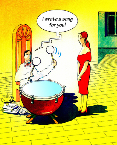 Cartoon: The Song (medium) by Pohlenz tagged song,song,musik,musiker,liebe,pauke,taktgefühl,partnerschaft,beziehung