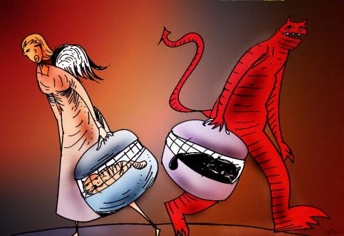 Cartoon: devil (medium) by oguzgurel tagged humor,