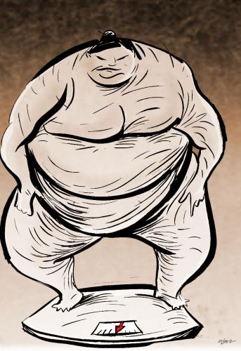 Cartoon: sumo (medium) by oguzgurel tagged humor