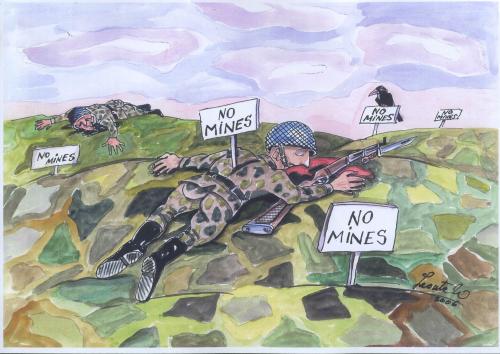 Cartoon: no mines (medium) by leonten tagged mm,