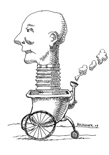 Cartoon: Accordian Head Carraige (medium) by dbaldinger tagged surrealism,drawing,head,accordian