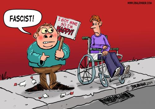 Cartoon: Health Care Fascist (medium) by dbaldinger tagged health,usa,republicans,obama,tea,baggers,fanatics