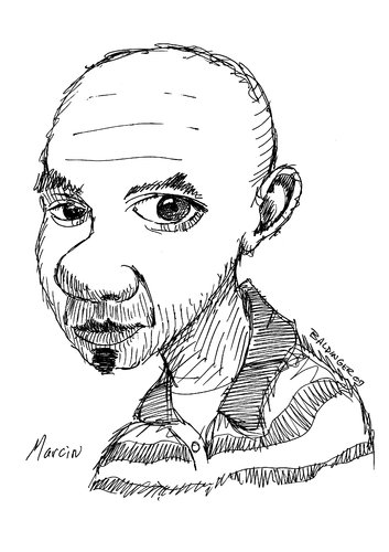 Cartoon: Marcin Bondarowicz (medium) by dbaldinger tagged marcin,bondarowicz,caricature,artist