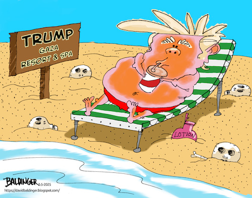 Cartoon: Trump Dumb Gaza Plan (medium) by dbaldinger tagged trump,gaza,palestine,trump,gaza,palestine