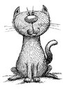 Cartoon: Kitty Kat (small) by dbaldinger tagged cats felines drawing ink
