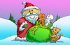 Cartoon: Merry Christmas (small) by dbaldinger tagged santa,cats,winter,holiday,snow,presents