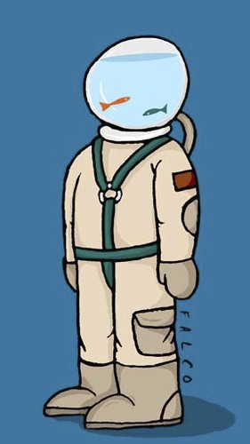 Cartoon: fishtronaut (medium) by alexfalcocartoons tagged fishtronaut