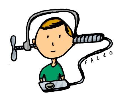 Cartoon: headphones (medium) by alexfalcocartoons tagged headphones