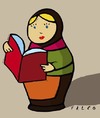 Cartoon: Russian reader (small) by alexfalcocartoons tagged russian reader