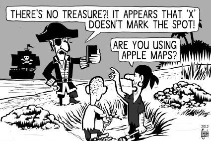 Cartoon: Apple treasure map (medium) by sinann tagged apple,treasure,map,pirates
