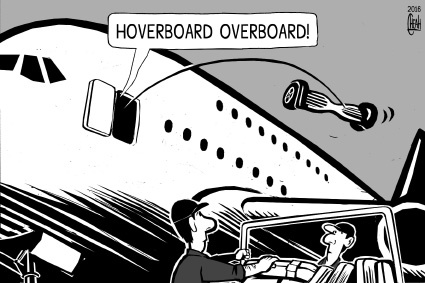 Cartoon: Hoverboard flight (medium) by sinann tagged hoverboard,flight,plane