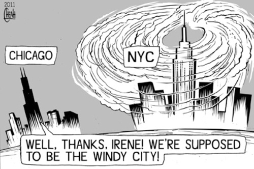 Cartoon: Hurricane Irene (medium) by sinann tagged hurricane,irene,nyc,new,york,city,chicago,windy