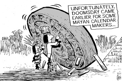 Cartoon: Mayan Doomsday (medium) by sinann tagged mayan,doomsday,calendar