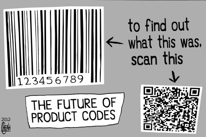 Cartoon: QR code (medium) by sinann tagged future,scan,product,universal,upc,code,qr