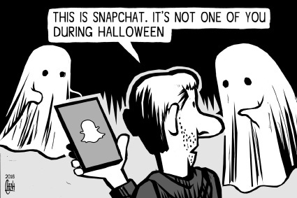 Cartoon: Snapchat Halloween (medium) by sinann tagged snapchat,app,halloween,ghosts