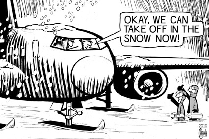Cartoon: Snow flight (medium) by sinann tagged flight,take,off,snow,bad,weather