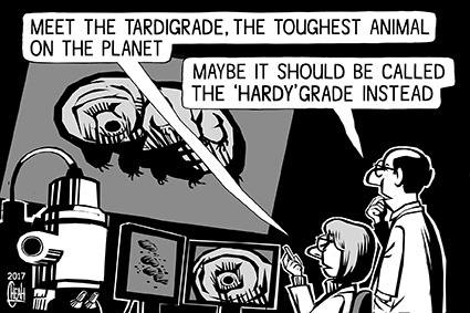 Cartoon: Tardigrade (medium) by sinann tagged tardigrade,hardy,tough,indestructible
