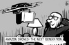 Cartoon: Amazon drone (small) by sinann tagged amazon,drone,next,generation,book
