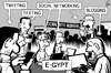 Cartoon: Egypt online protesters (small) by sinann tagged egypt online tech protesters