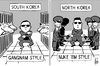 Cartoon: Gangnam style (small) by sinann tagged gangnam,style,south,korea,north,nuclear