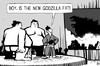 Cartoon: Godzilla fat (small) by sinann tagged godzilla,fat,sumo,wrestlers,japan