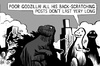 Cartoon: Godzilla scratcher (small) by sinann tagged godzilla,backscratching,post